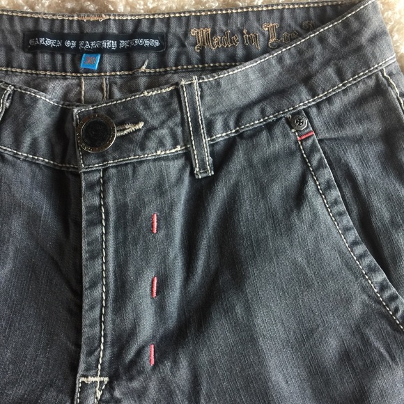 GARDEN OF EARTHLY DELIGHTS MEN’S GRAY JEANS W-30” - Picture 6 of 8